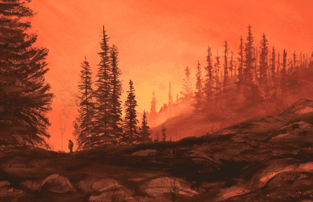 Campfire watercolor